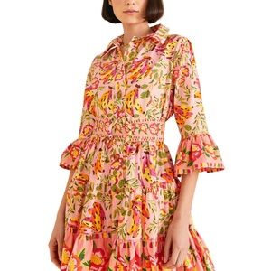 FARM Rio Painted Bananas Pink Minidress
